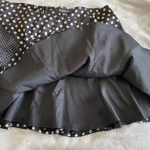 BEBE Mini Skirt in Black and White Polka Dots - Picture 3 of 7